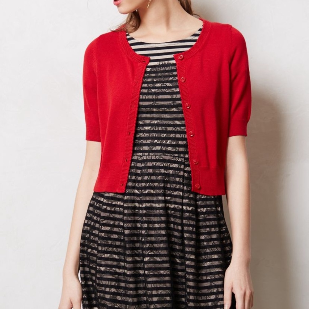 Looking for Anthropologie Yellow Bird Cropped Mae Shrug size small
